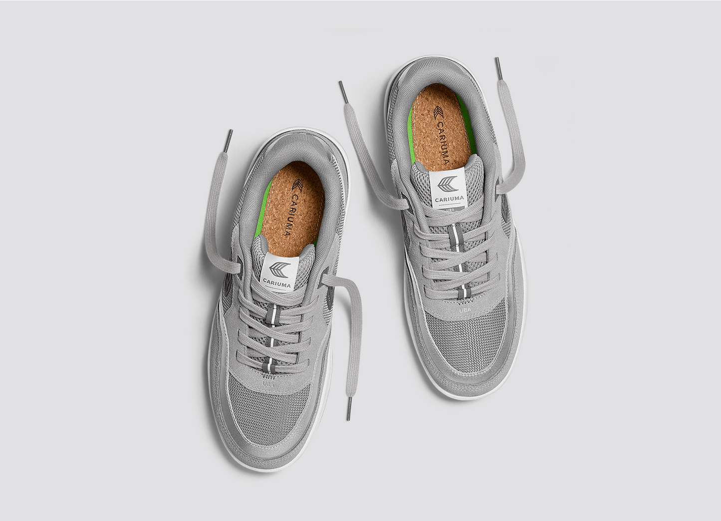 UBA Charcoal Grey Suede and Mesh Light Grey Logo Silver Accents Sneaker