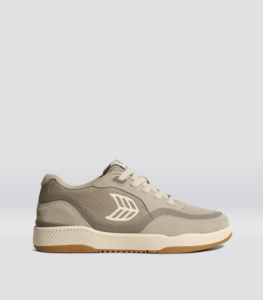 UBA PRO Plaza Taupe Suede and Mesh Almond Milk Logo Sneaker