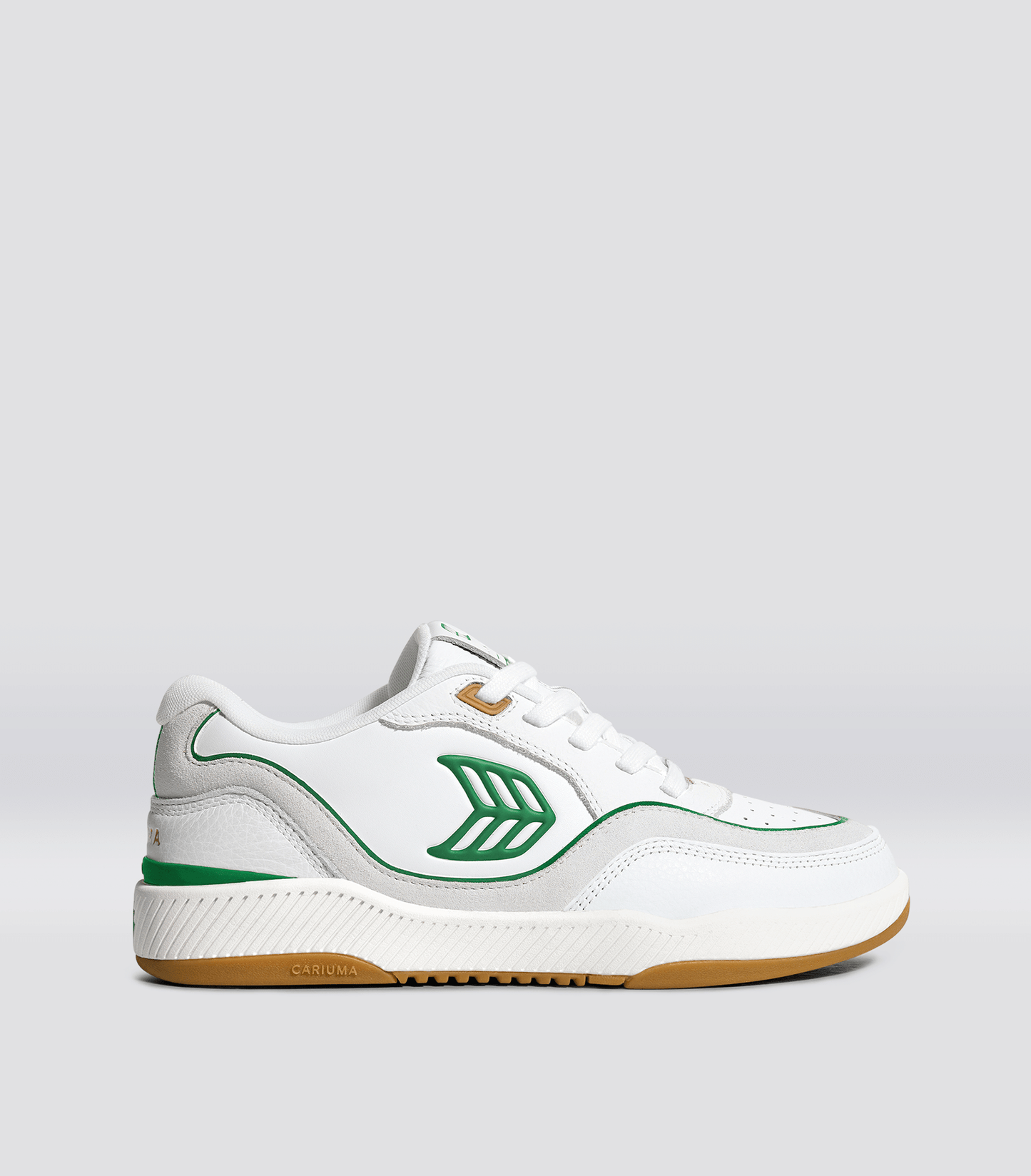 UBA Gum White Leather Green Logo Sneaker