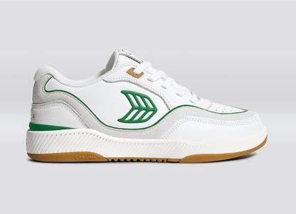 UBA Gum White Leather Green Logo Sneaker