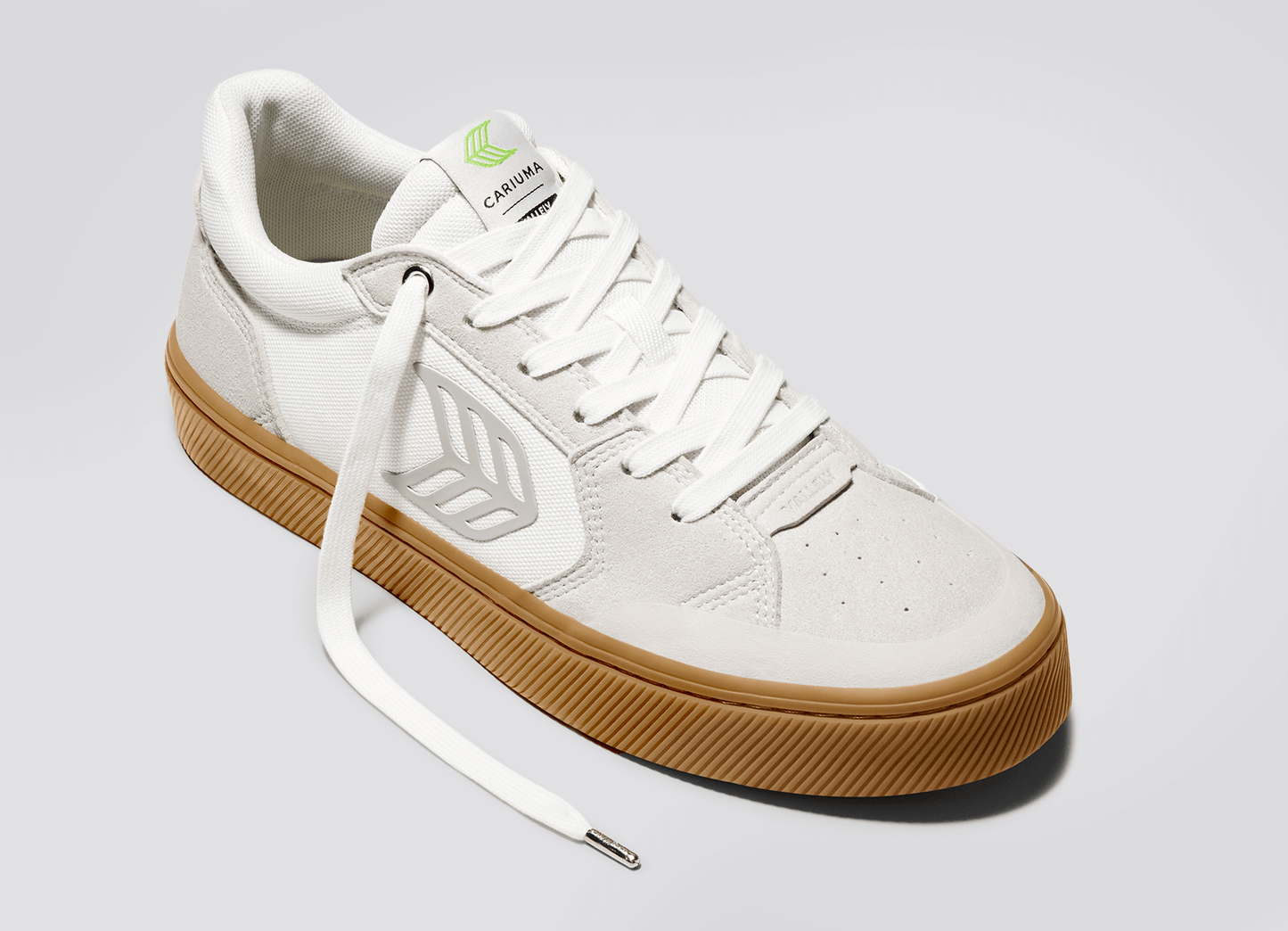 VALLELY PRO Gum Vintage White Suede Off-White Cordura Light Grey Logo Sneaker