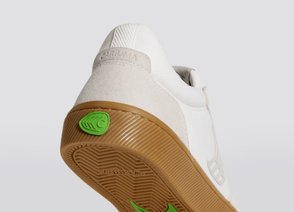 VALLELY PRO Gum Vintage White Suede Off-White Cordura Light Grey Logo Sneaker
