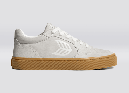 VALLELY Gum Smoke White Suede Off-White Logo Sneaker