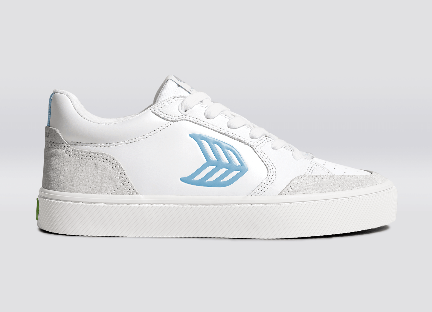 VALLELY White Leather Smoke White Suede Argentina Blue Logo Sneaker